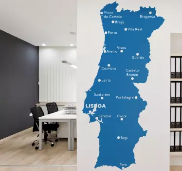 Vini Decorativo Continente Distritos - TenStickers