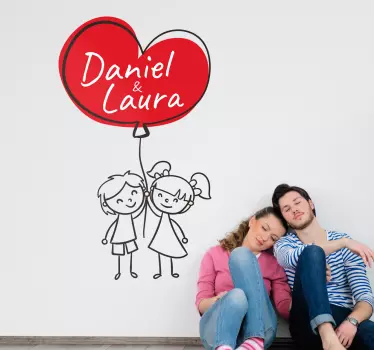 Vinil adesivo namorados personalizável - TenStickers
