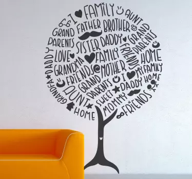 Vinil Árvore Conceitos Familia - TenStickers