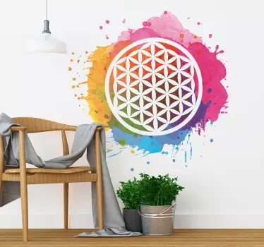 Autocolante decorativo da parede flor da vida yoga - TenStickers