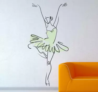 vinil autocolante decorativo da parede bailarina original - TenStickers