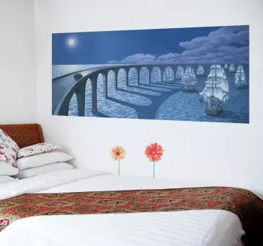 vinil autocolante decorativo da parede de barcos e ponte - TenStickers