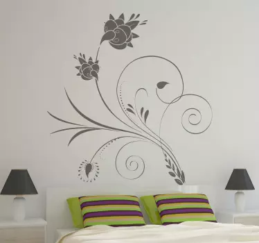 vinil autocolante decorativo floral elegante da onda - TenStickers