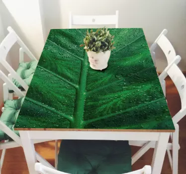 Vinil autocolante decorativo folha verde mesa - TenStickers