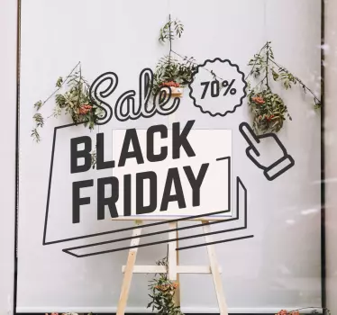 vinil autocolante decorativo janela preta com ponteiro de venda s - TenStickers