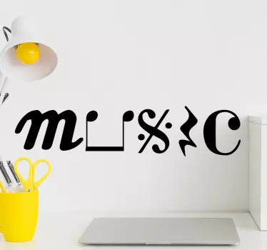 Autocolante decorativo musical Música em símbolos - TenStickers