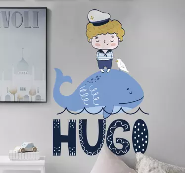 Vinil autocolante infantil marinheiro com nome   - TenStickers