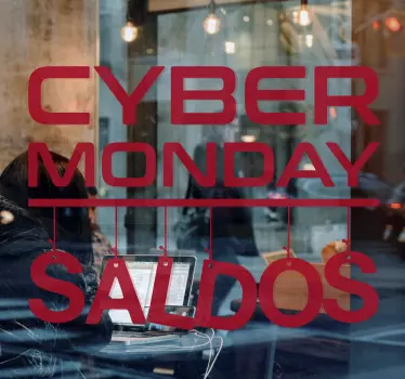 Vinil autocolante para montras Saldos Cyber Monday - TenStickers
