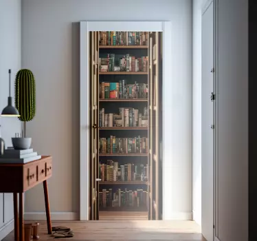 Autocolante para portas passagem por uma biblioteca - TenStickers