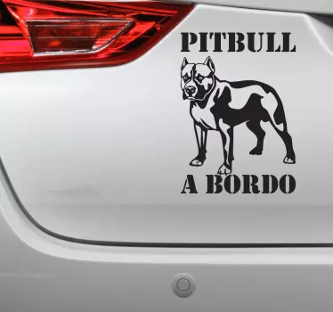 Vinil Autocolante Pitbull a Bordo - TenStickers