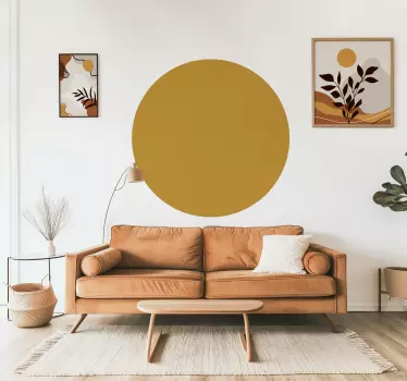 Autocolante sala de estar ocre circular - TenStickers