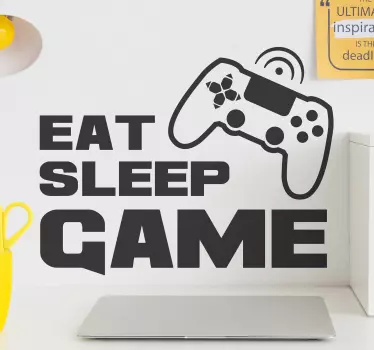 Vinil autocolante videojogo come, dorme, brinca - TenStickers