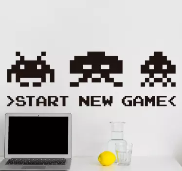 Vinil autocolante videojogo Iniciar um novo jogo - TenStickers