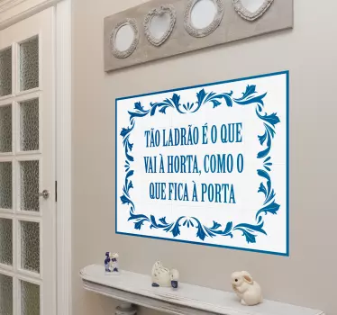 Vinil azulejo português com ditado popular - TenStickers