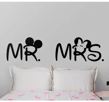 Vinil cabeceira Disney mr. Sra. Cabeceira - TenStickers
