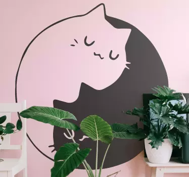 Vinil com animais de estimação Gatos yin yang - TenStickers