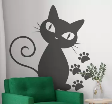 Vinil com animais de estimação Impressão de gato e pata - TenStickers