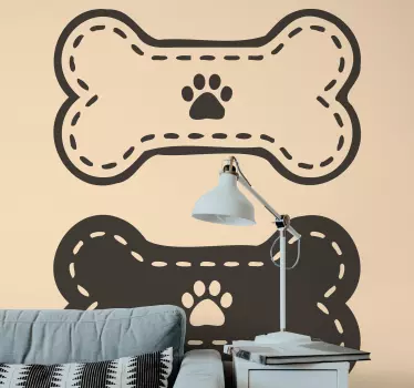 Vinil com animais de estimação Ossos impressos de pata - TenStickers