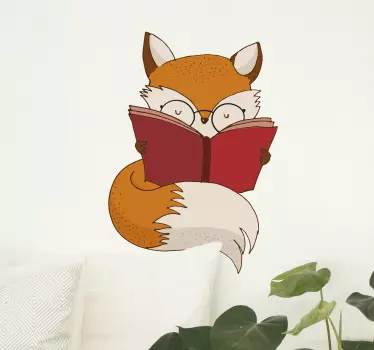 Vinil com animais selvagens Cabeça de raposa intelectual - TenStickers
