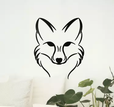 Vinil com animais selvagens Cabeça de raposa selvagem - TenStickers