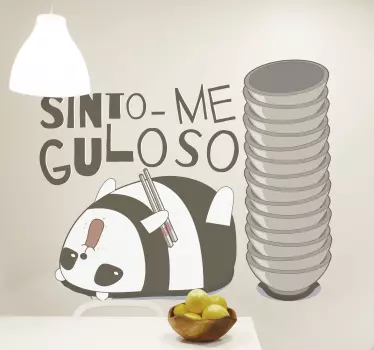Autocolantes com animais selvagens Panda a Comer - TenStickers