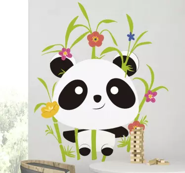 Autocolantes com animais selvagens Panda nos Bambús - TenStickers