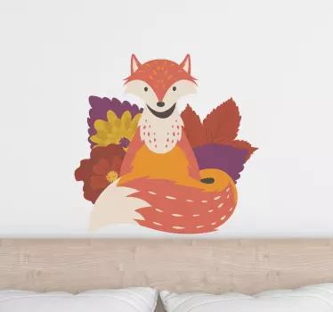 Vinil com animais selvagens Raposa nas folhas de outono - TenStickers