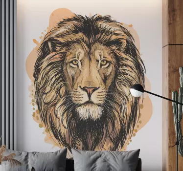 Vinil com animais selvagens Respingo de leão - TenStickers