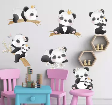 Vinil com animais selvagens Vida de panda - TenStickers