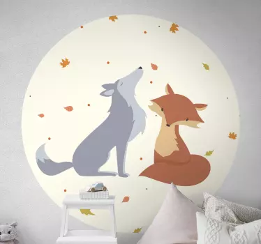 Vinil com animais selvagens vinis decorativos de raposa e lobo - TenStickers