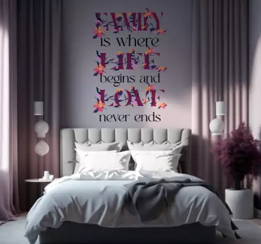 Autocolante decorativo de citações célebres Family Love - TenStickers