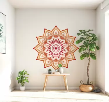 Vinil com padrões florais Forma de sol de mandala - TenStickers