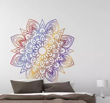 Vinil com padrões florais Mandala de fogo vívida - TenStickers