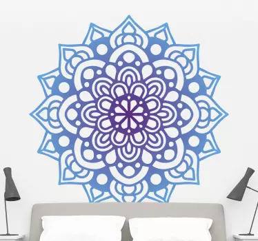 Vinil com padrões florais Mandala em tons de azul - TenStickers