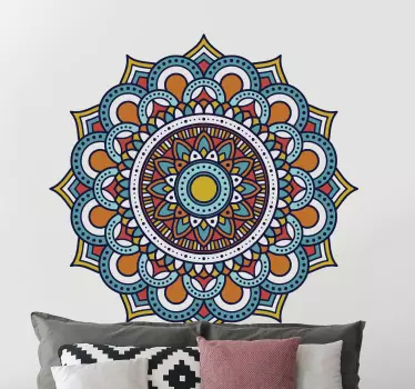 Vinil com padrões florais Mandala floral colorida - TenStickers