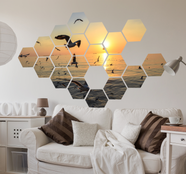 Vinil de cabeceira mosaico geométrico - TenStickers