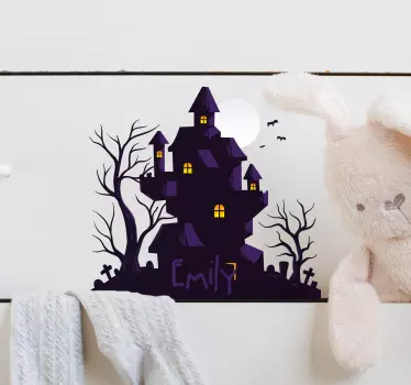 Autocolantes de halloween Castelo encantado com nome - TenStickers