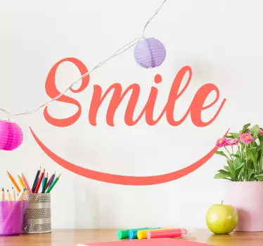 Vinil de texto smile cara feliz - TenStickers