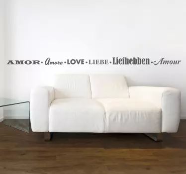 Vinil decorativo amor em vários idiomas - TenStickers