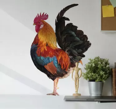 Autocolantes decorativos para animais de quinta Desenho de galo - TenStickers