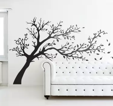 Vinil decorativo árvore outonal ao vento - TenStickers
