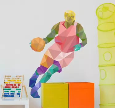 Vinil decorativo basquetebol origami - TenStickers