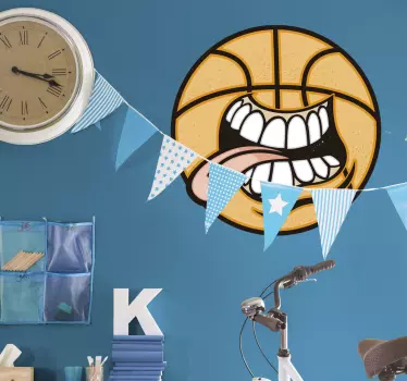 Vinil decorativo bola basquete divertida - TenStickers
