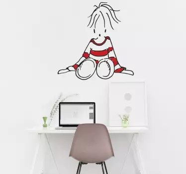 Vinil decorativo boneca sentada - TenStickers