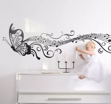 Vinil decorativo borboleta musical - TenStickers