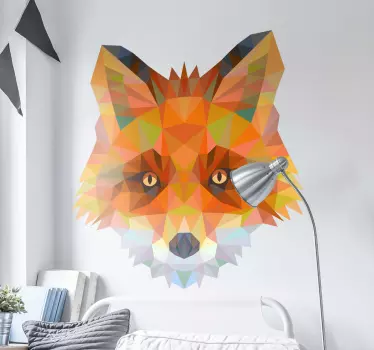 Vinil decorativo cabeça de raposa geométrica - TenStickers