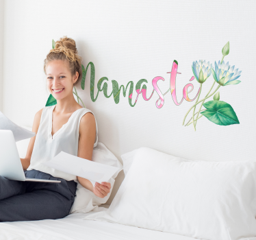 Vinil decorativo cabeceira de cabeceira namaste - TenStickers