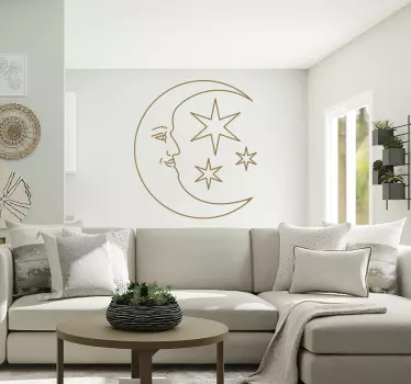 Vinil decorativo cara lua - TenStickers