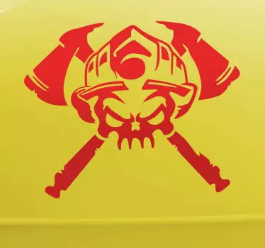 Vinil decorativo caveira bombeiros - TenStickers