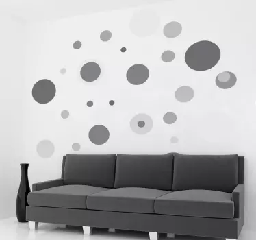Vinil Decorativo Circulos Cinza - TenStickers